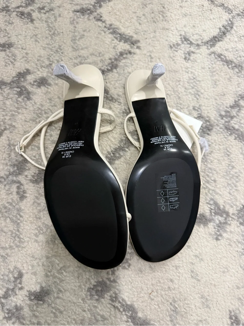 H&M Cream Strappy Knot Sandals for Women